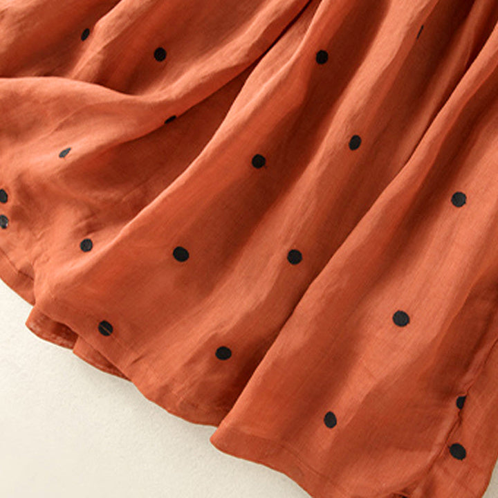 Buddha Stones Künstlerischer Vintage-Punktmuster-Faltenrock für Damen - image 34