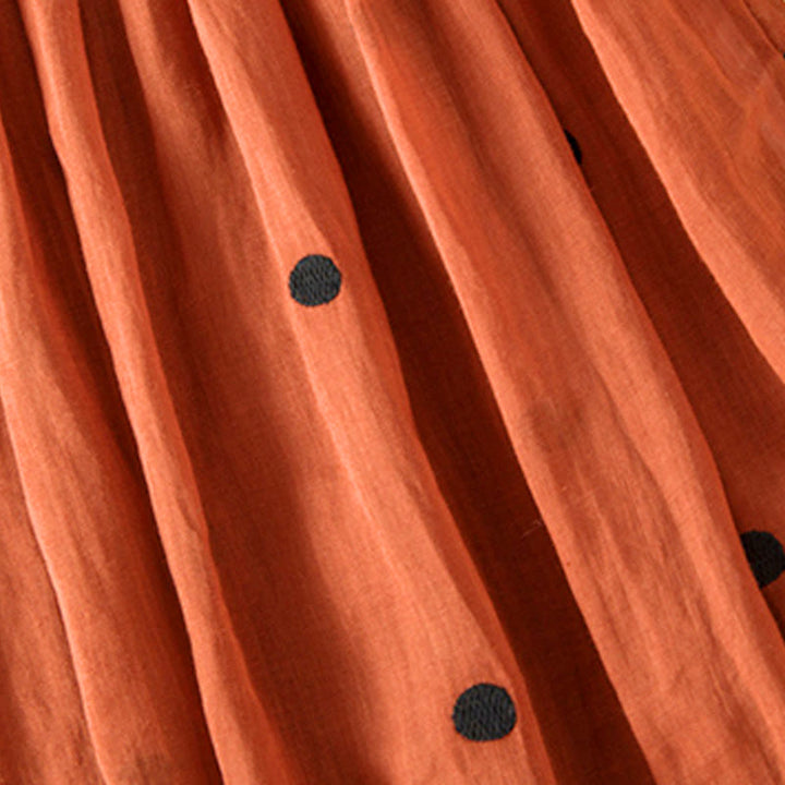 Buddha Stones Künstlerischer Vintage-Punktmuster-Faltenrock für Damen - image 35