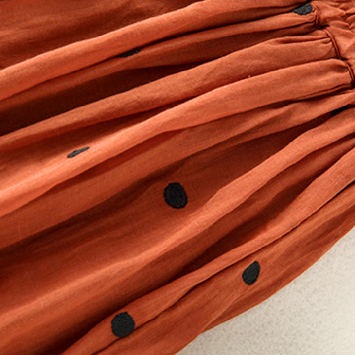 Buddha Stones Künstlerischer Vintage-Punktmuster-Faltenrock für Damen - image 36