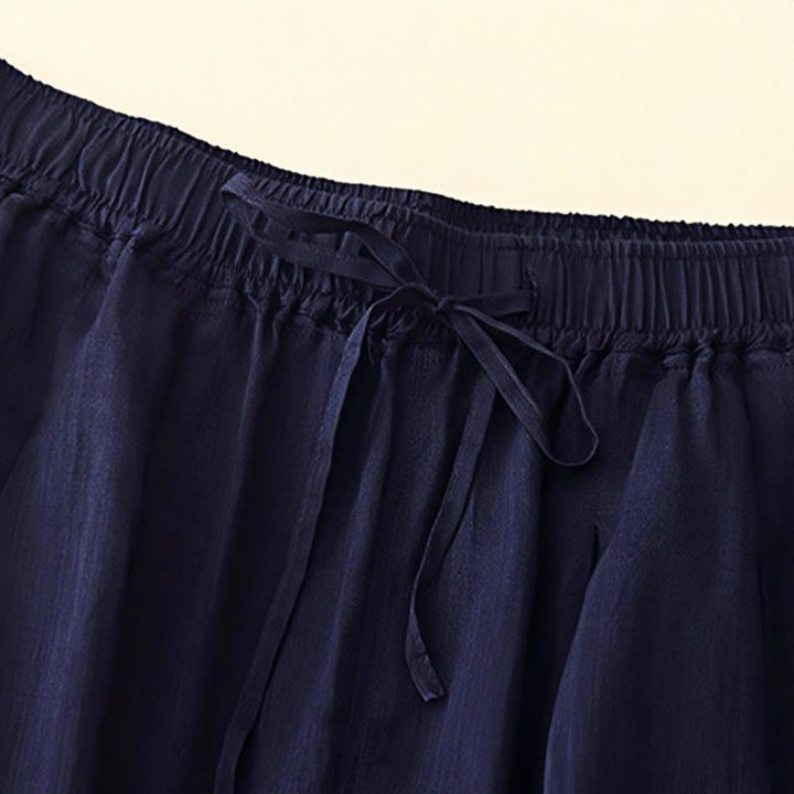 Buddha Stones Lässige, lockere, doppellagige, kurze Hose in 7-8 Länge für Damen mit Taschen - image 8