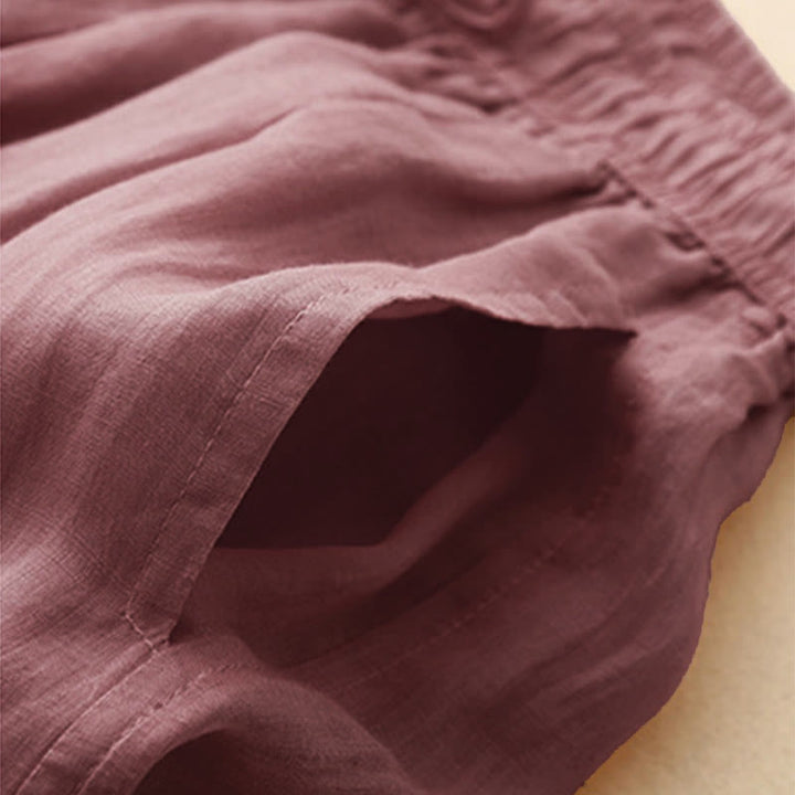 Buddha Stones Lässige, lockere, doppellagige, kurze Hose in 7-8 Länge für Damen mit Taschen - image 18