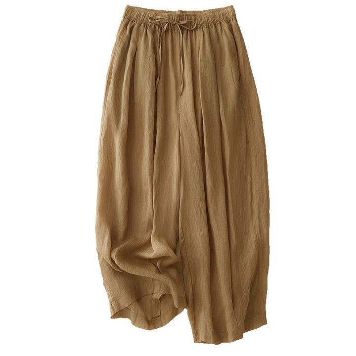 Buddha Stones Lässige, lockere, doppellagige, kurze Hose in 7-8 Länge für Damen mit Taschen - image 6