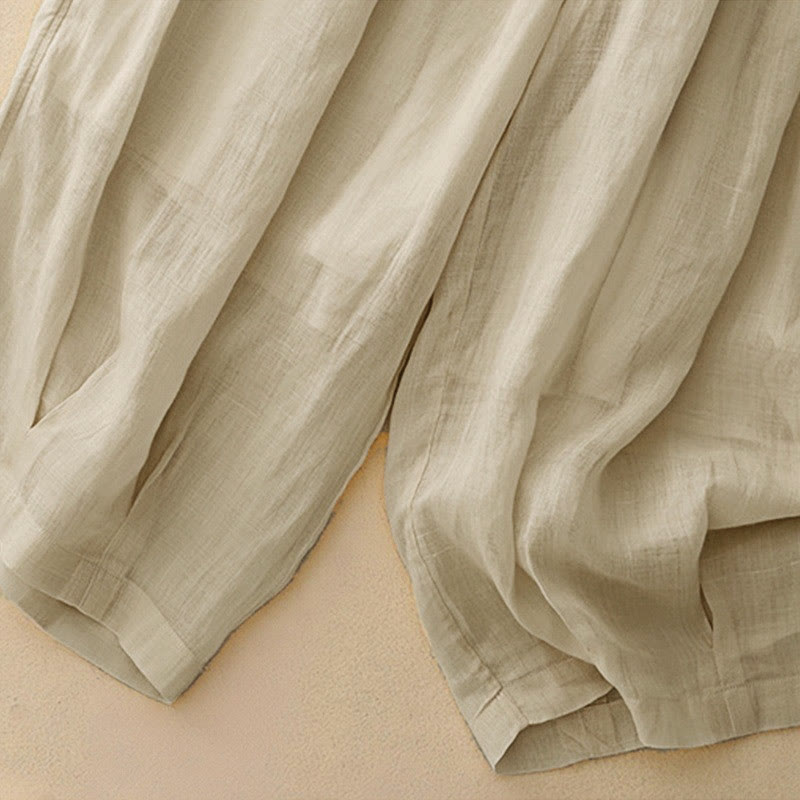 Buddha Stones Lässige, lockere, doppellagige, kurze Hose in 7-8 Länge für Damen mit Taschen - image 26