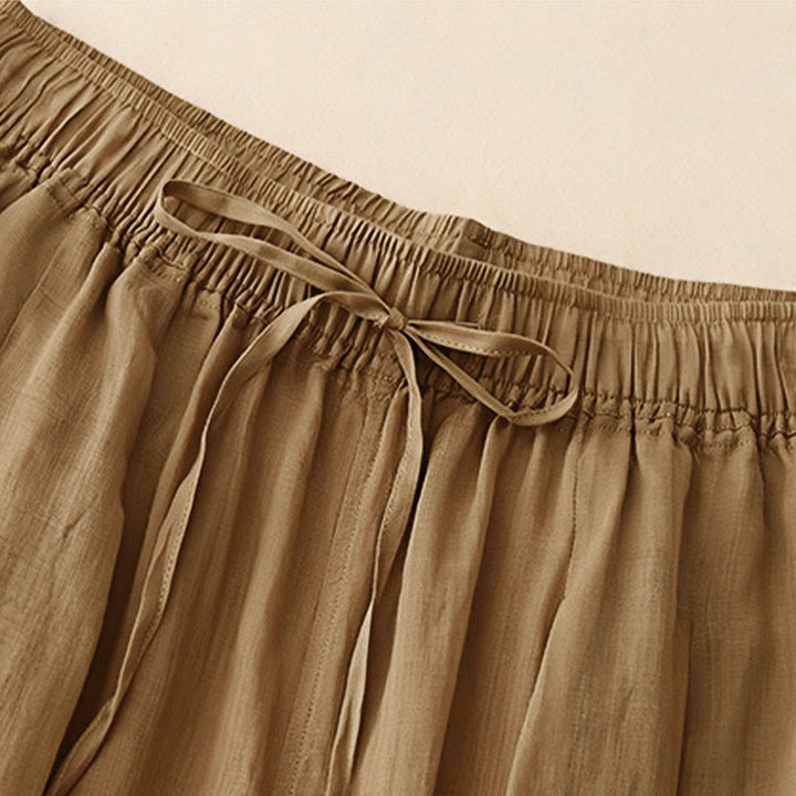 Buddha Stones Lässige, lockere, doppellagige, kurze Hose in 7-8 Länge für Damen mit Taschen - image 4