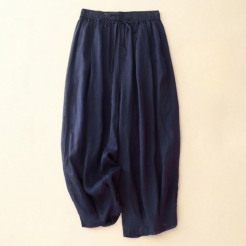 Buddha Stones Lässige, lockere, doppellagige, kurze Hose in 7-8 Länge für Damen mit Taschen - Mitternachtsblau - US8-10， UK/AU12-14，EU40-42 (2XL) - image 7