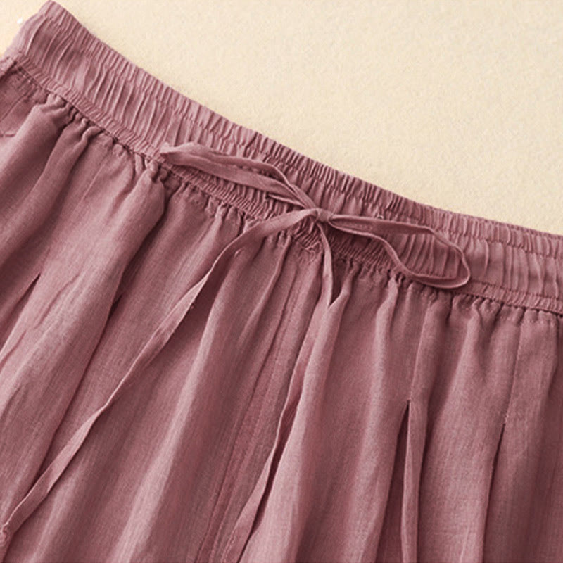 Buddha Stones Lässige, lockere, doppellagige, kurze Hose in 7-8 Länge für Damen mit Taschen - image 18