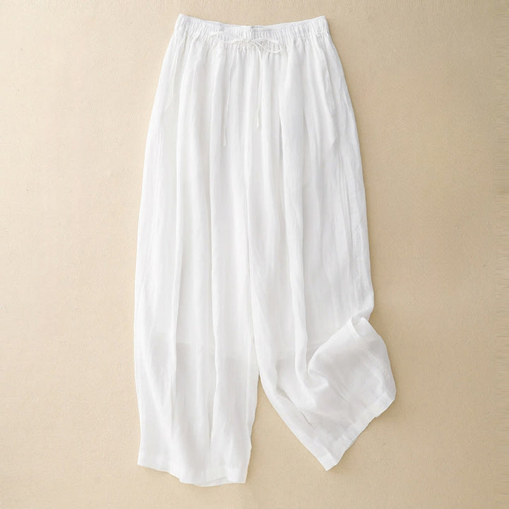 Buddha Stones Lässige, lockere, doppellagige, kurze Hose in 7-8 Länge für Damen mit Taschen - Weiß - US8-10， UK/AU12-14，EU40-42 (2XL) - image 12