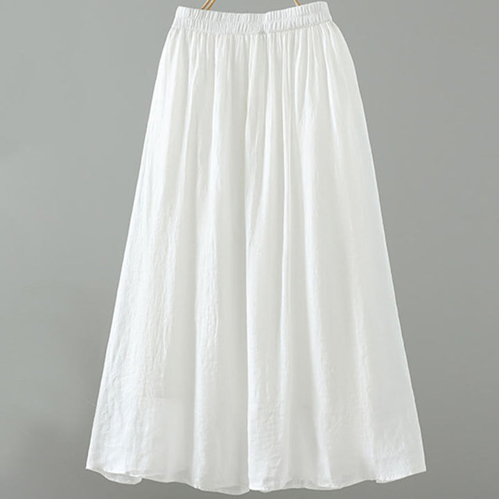 Buddha Stones Sommer Retro Pure Color Quaste Design Damenrock mit Taschen - image 6