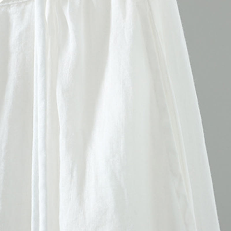 Buddha Stones Sommer Retro Pure Color Quaste Design Damenrock mit Taschen - image 7