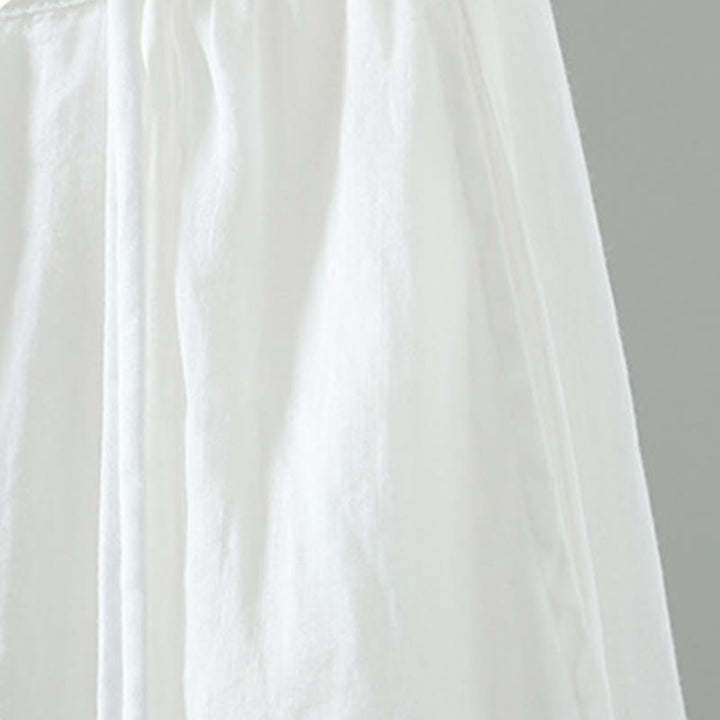 Buddha Stones Sommer Retro Pure Color Quaste Design Damenrock mit Taschen - image 7