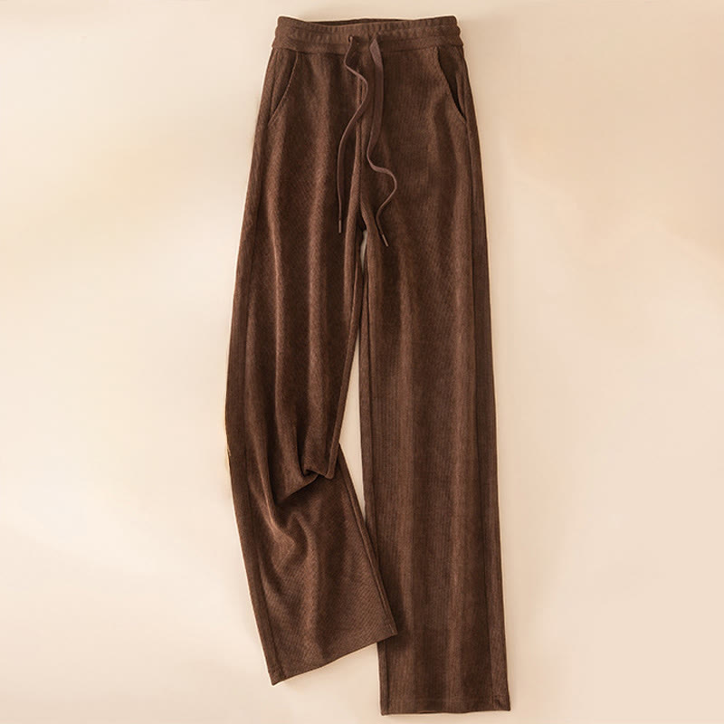 Buddha Stones Damen Herbst Reine Farbe Weite Baumwollhose mit Taschen - Sienna - US14， UK/AU18，EU46 (4XL) - image 3