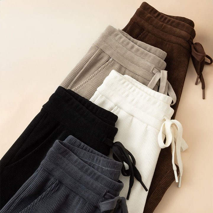 Buddha Stones Damen Herbst Reine Farbe Weite Baumwollhose mit Taschen - image 19
