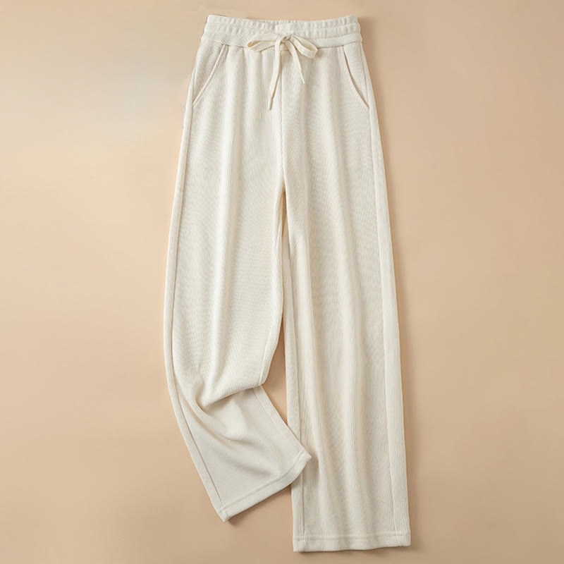 Buddha Stones Damen Herbst Reine Farbe Weite Baumwollhose mit Taschen - Alte Spitze - US14， UK/AU18，EU46 (4XL) - image 14