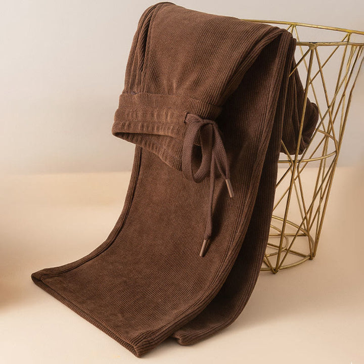 Buddha Stones Damen Herbst Reine Farbe Weite Baumwollhose mit Taschen - image 5