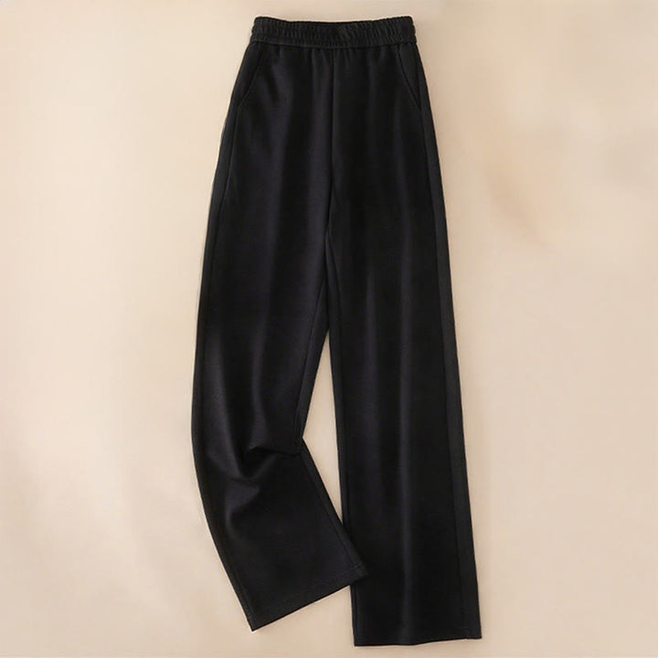 Buddha Stones Damen-Baumwollhose mit weitem Bein und Taschen, einfarbig, hohe Taille - Schwarz - US12， UK/AU16，EU44 (3XL) - image 11