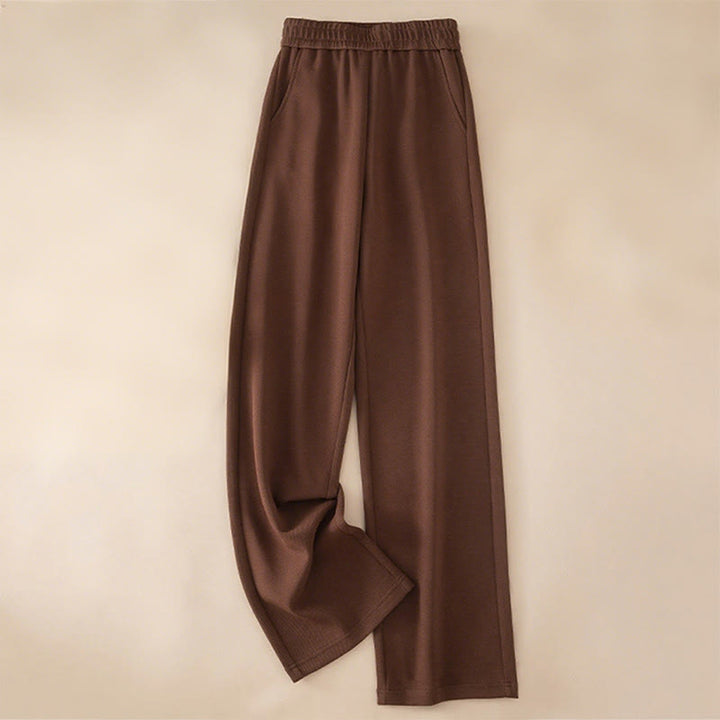 Buddha Stones Damen-Baumwollhose mit weitem Bein und Taschen, einfarbig, hohe Taille - Sienna - US12， UK/AU16，EU44 (3XL) - image 0