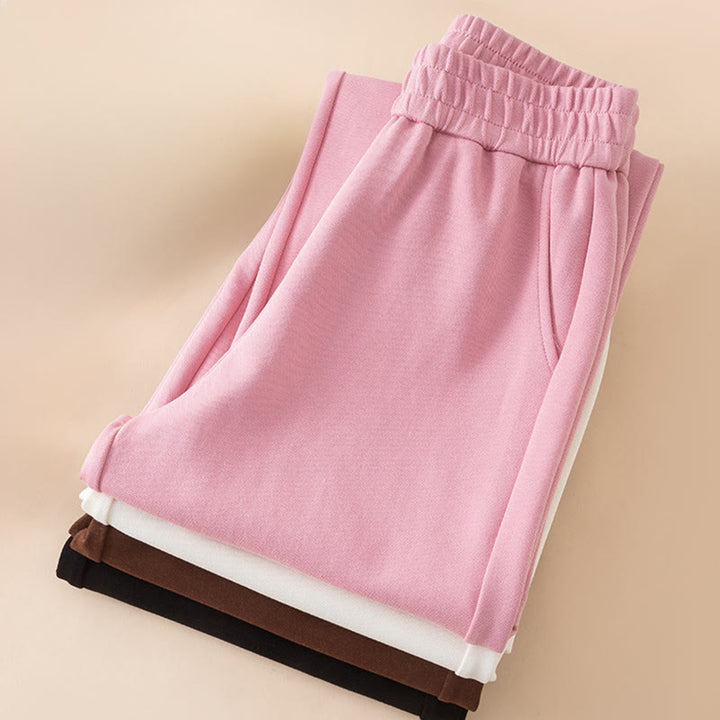Buddha Stones Damen-Baumwollhose mit weitem Bein und Taschen, einfarbig, hohe Taille - image 17