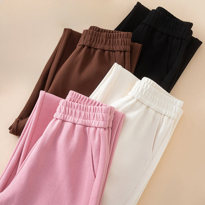 Buddha Stones Damen-Baumwollhose mit weitem Bein und Taschen, einfarbig, hohe Taille - image 18