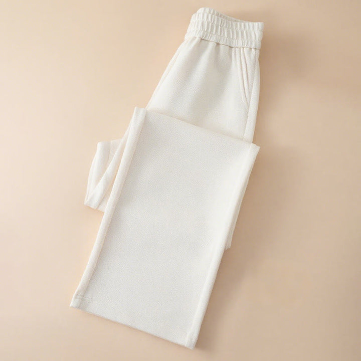 Buddha Stones Damen-Baumwollhose mit weitem Bein und Taschen, einfarbig, hohe Taille - image 5