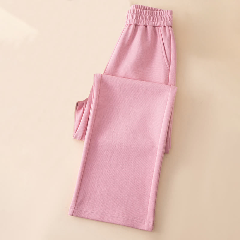 Buddha Stones Damen-Baumwollhose mit weitem Bein und Taschen, einfarbig, hohe Taille - image 15