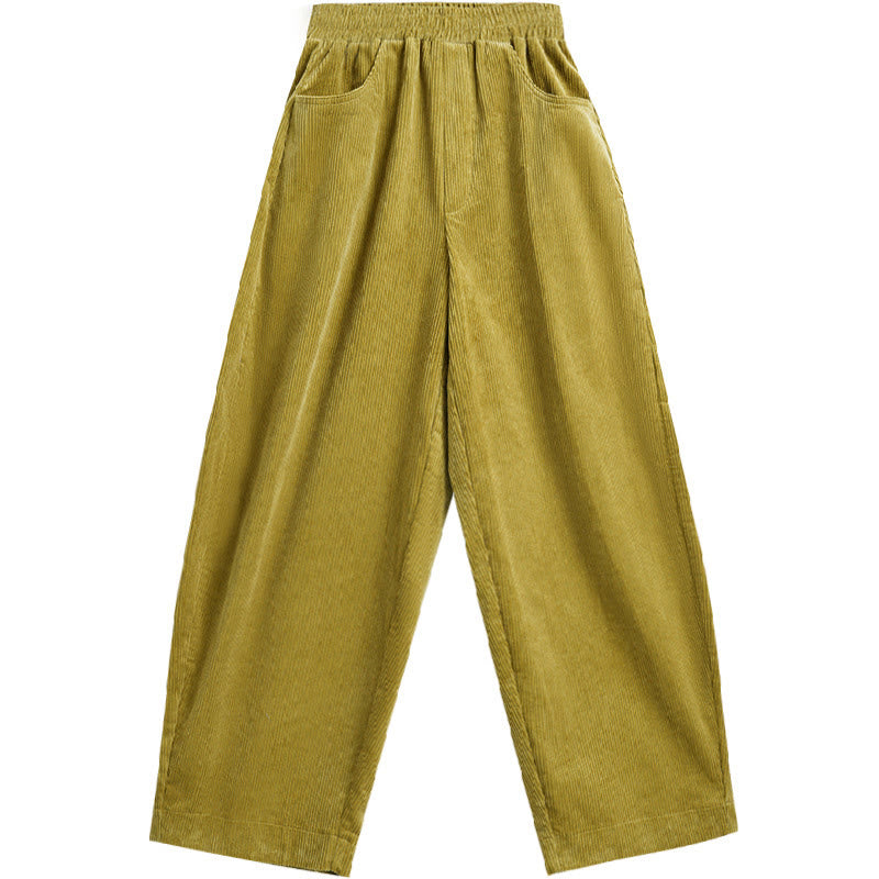 Buddha Stones Damen Herbst Einfarbige Cordhose in Knöchellänge mit schlichtem Design und Taschen - image 18