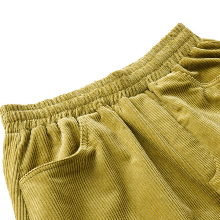 Buddha Stones Damen Herbst Einfarbige Cordhose in Knöchellänge mit schlichtem Design und Taschen - image 15