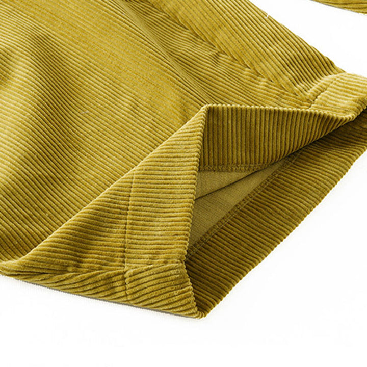 Buddha Stones Damen Herbst Einfarbige Cordhose in Knöchellänge mit schlichtem Design und Taschen - image 17