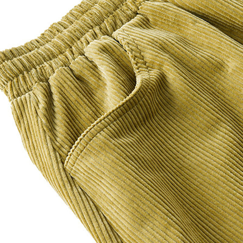 Buddha Stones Damen Herbst Einfarbige Cordhose in Knöchellänge mit schlichtem Design und Taschen - image 14