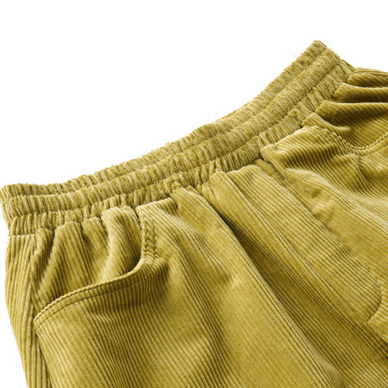 Buddha Stones Damen Herbst Einfarbige Cordhose in Knöchellänge mit schlichtem Design und Taschen - image 15