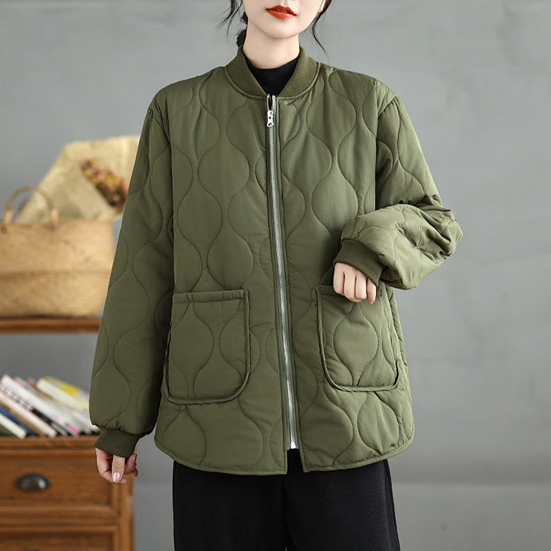 Buddha Stones Damen-Langarmjacke aus Baumwolle mit Reißverschluss und Taschen - image 4