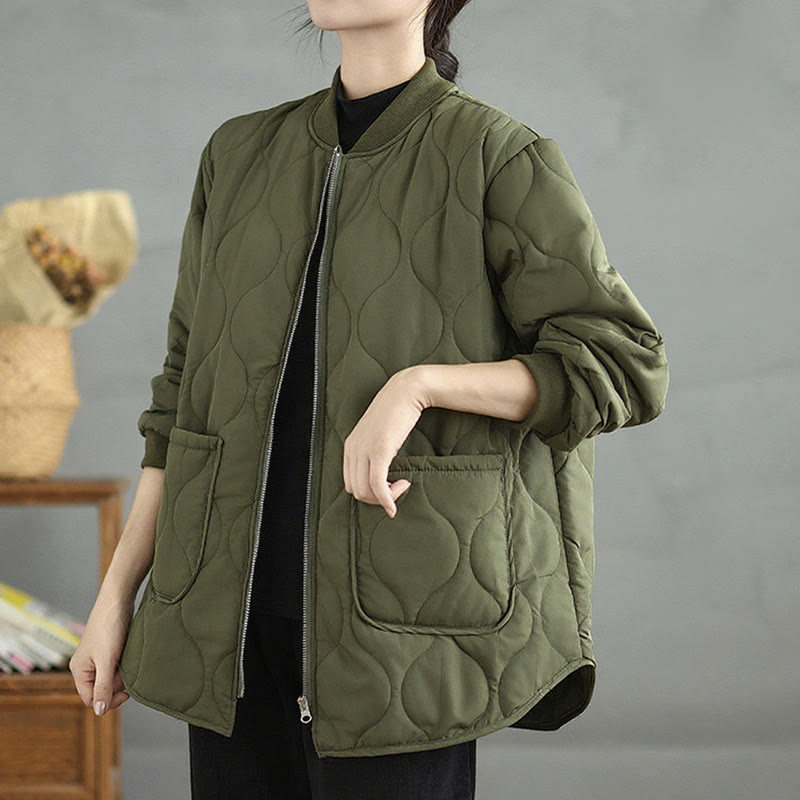 Buddha Stones Damen-Langarmjacke aus Baumwolle mit Reißverschluss und Taschen - image 1