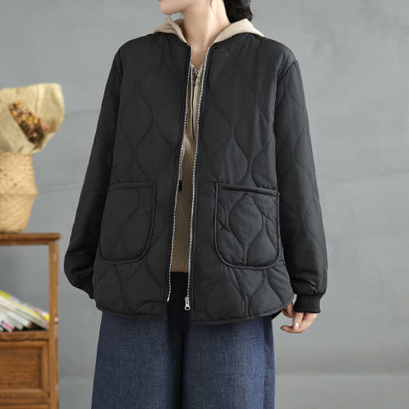 Buddha Stones Damen-Langarmjacke aus Baumwolle mit Reißverschluss und Taschen - image 12