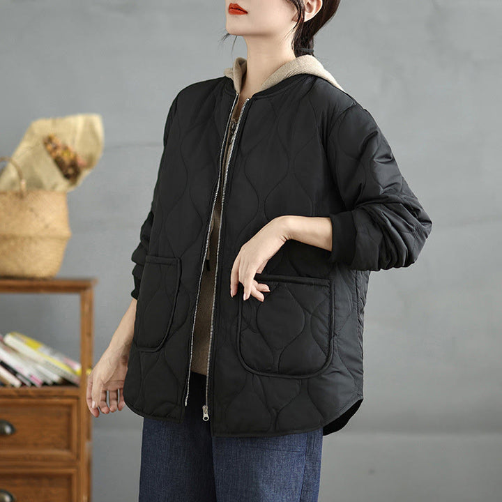 Buddha Stones Damen-Langarmjacke aus Baumwolle mit Reißverschluss und Taschen - image 11