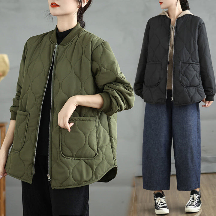Buddha Stones Damen-Langarmjacke aus Baumwolle mit Reißverschluss und Taschen - image 17