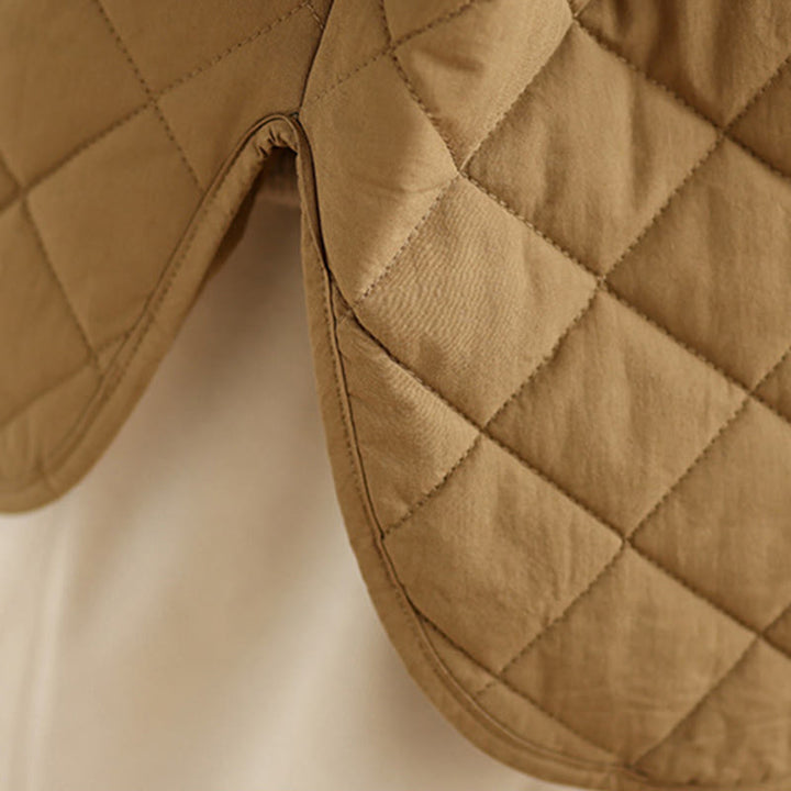 Buddha Stones Damen-Thermojacke aus Baumwolle mit Knöpfen und Rautensteppung, langärmlig, mit Taschen - image 9