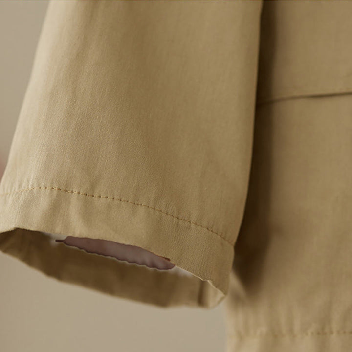 Buddha Stones Damen-Kapuzenpullover, einfarbig, langärmelig, Baumwolle, Thermo-Fleece-gefüttert, Jacke mit Taschen - image 3