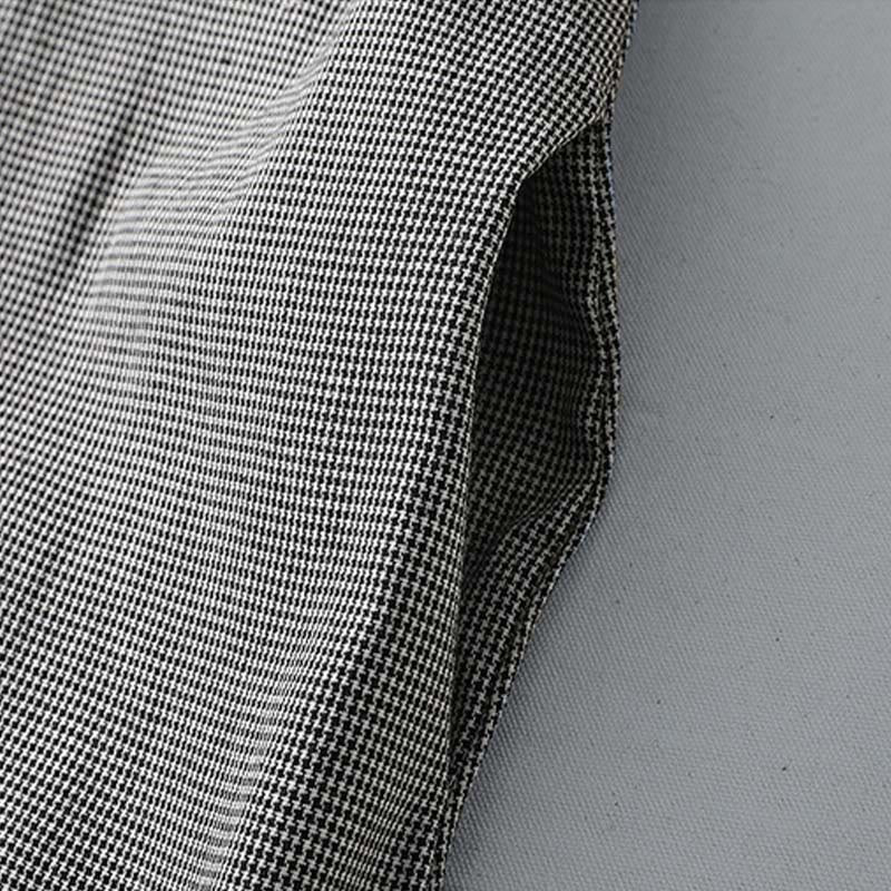 Buddha Stones – Kariertes, plissiertes Rüschendesign, langärmliges Midikleid aus Baumwolle mit Taschen - image 7