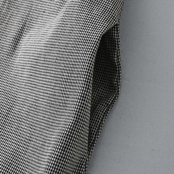 Buddha Stones – Kariertes, plissiertes Rüschendesign, langärmliges Midikleid aus Baumwolle mit Taschen - image 7
