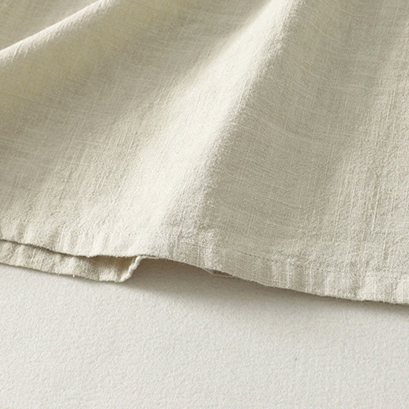 Buddha Stones Spring Diagonalverschluss Froschknöpfe Design Langarm-Midikleid aus Baumwolle - image 15