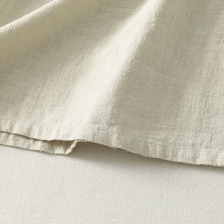 Buddha Stones Spring Diagonalverschluss Froschknöpfe Design Langarm-Midikleid aus Baumwolle - image 15