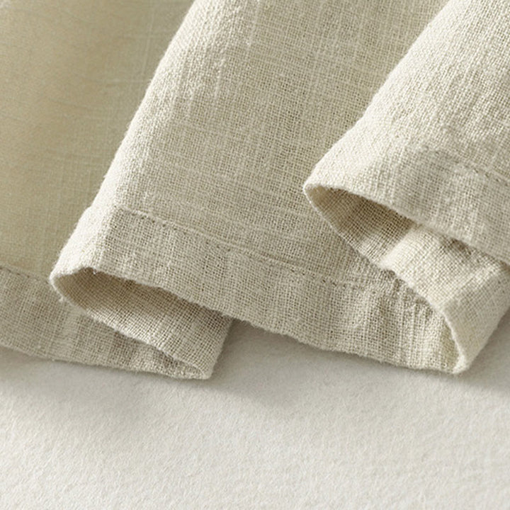 Buddha Stones Spring Diagonalverschluss Froschknöpfe Design Langarm-Midikleid aus Baumwolle - image 16