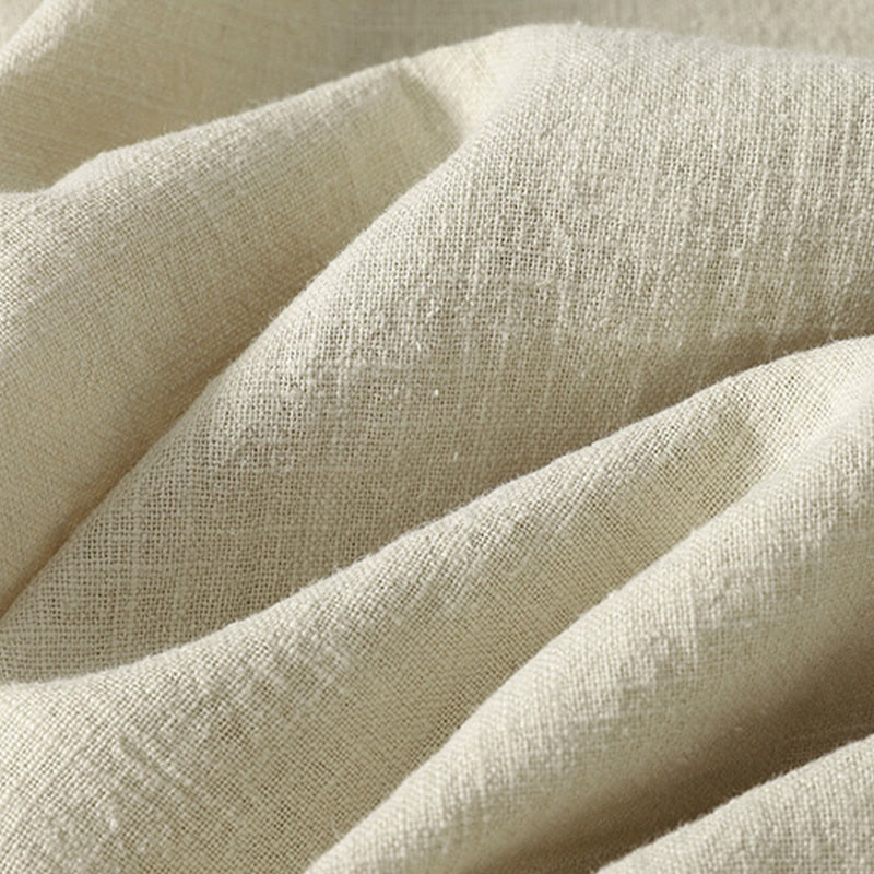 Buddha Stones Spring Diagonalverschluss Froschknöpfe Design Langarm-Midikleid aus Baumwolle - image 13