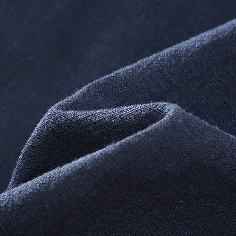 Buddha Stones Winter-Reißverschluss-Design, Stehkragen, Herren-Langarmjacke aus Baumwolle und Leinen mit Taschen - image 7