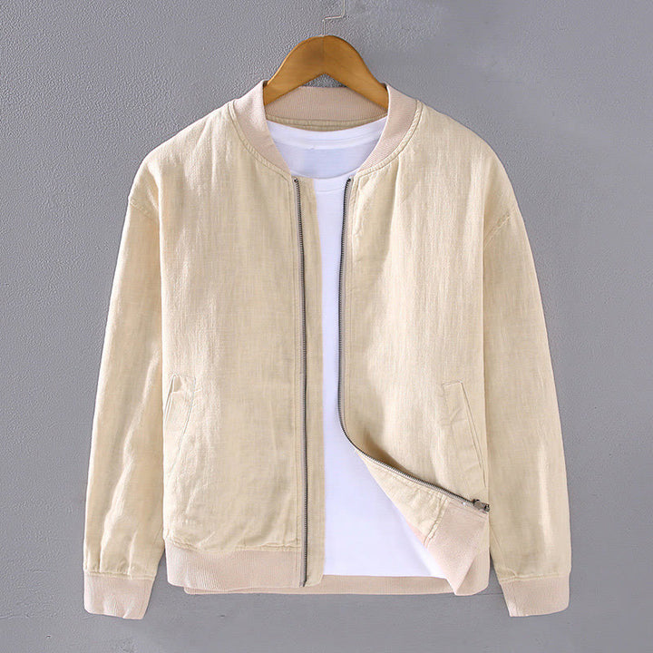 Buddha Stones Winter-Reißverschluss-Design, Stehkragen, Herren-Langarmjacke aus Baumwolle und Leinen mit Taschen - Hellgoldgelb - US/ UK/AU42, EU52 (3XL) - image 13