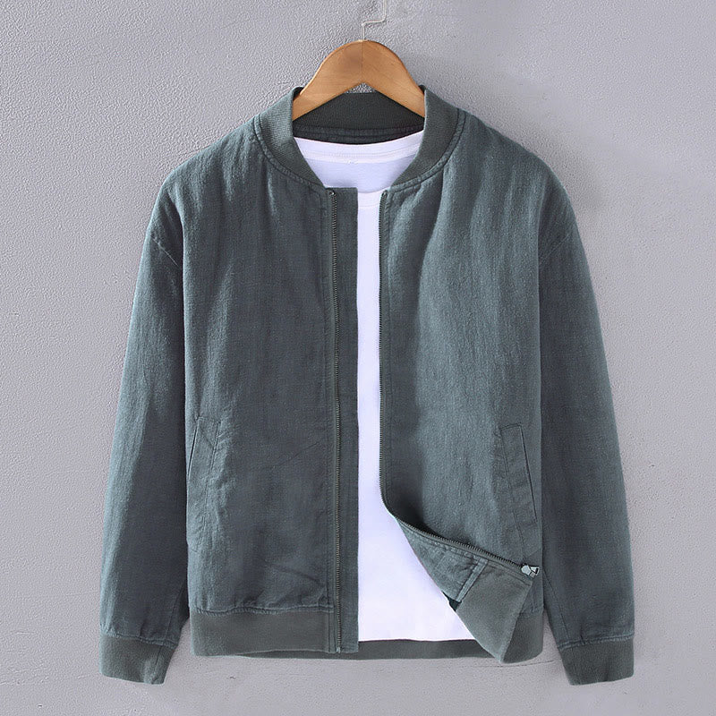 Buddha Stones Winter-Reißverschluss-Design, Stehkragen, Herren-Langarmjacke aus Baumwolle und Leinen mit Taschen - CadetBlue - US/ UK/AU42，EU52 (3XL) - image 12