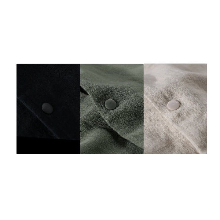 Buddha Stones Herren-Langarmhemd aus Baumwolle und Leinen mit geripptem Saum und Taschen  - image 23