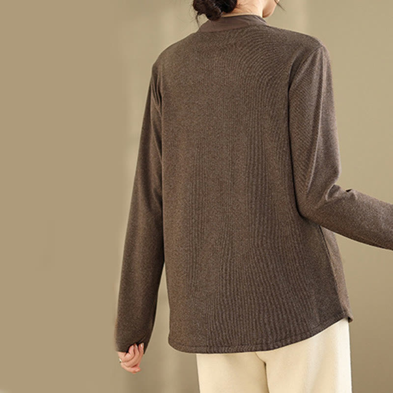 Buddha Stones Froschknopf Baumwolle Damen Langarmshirt - image 3