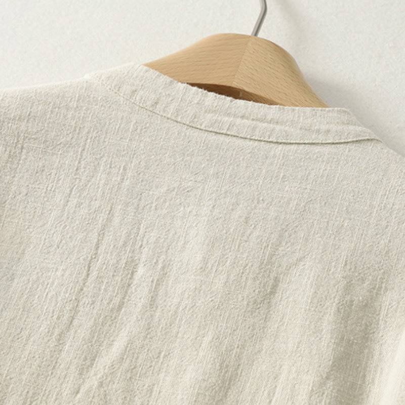 Buddha Stones Casual Plain Frog-Buttons Damen Langarmhemd - image 10