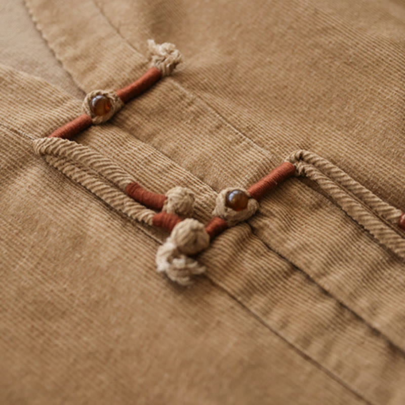 Buddha Stones Damen-Cordjacke aus Baumwolle mit langen Ärmeln und Taschen - image 7