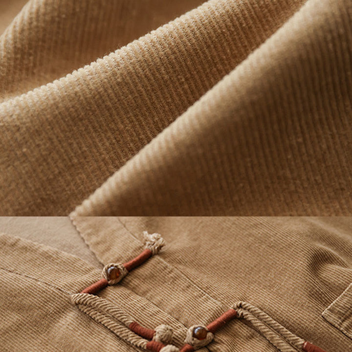 Buddha Stones Damen-Cordjacke aus Baumwolle mit langen Ärmeln und Taschen - image 8